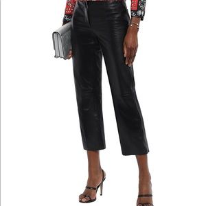 Sandro Paris Cropped High Waisted Leather Pants